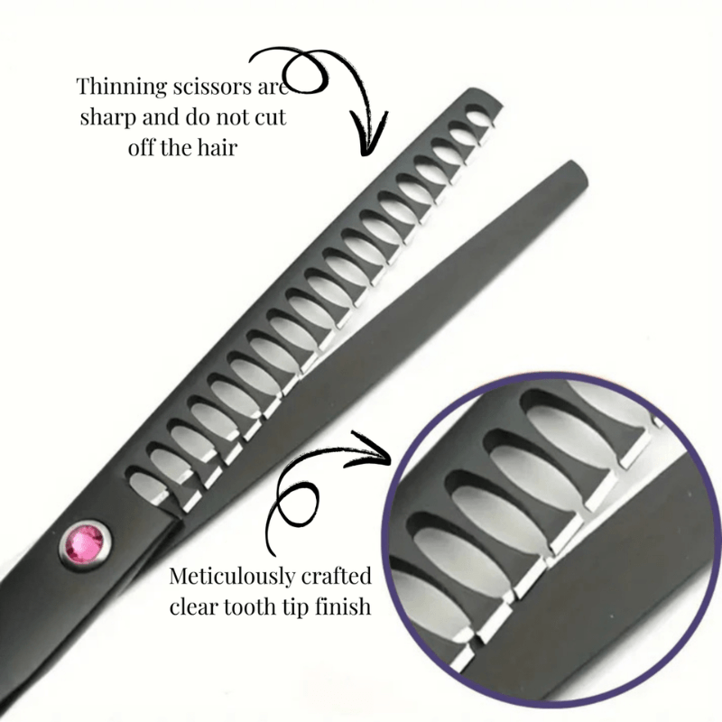 Trimmeister - Professional Dog Grooming Scissors Set with Thinning Shears 5