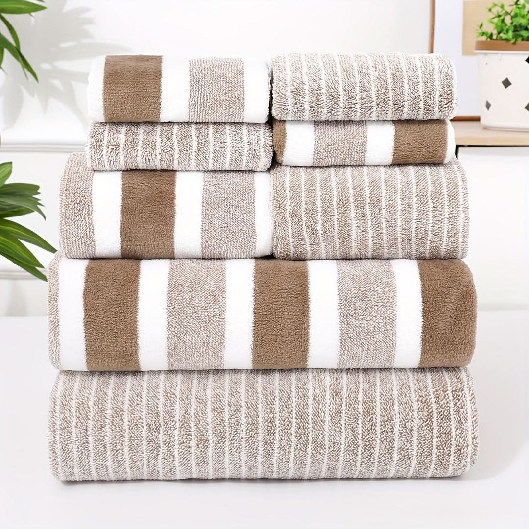 Ultra-Soft Microfiber Bath Towel Set - Luxury, High Absorbency, 8-Piece 1