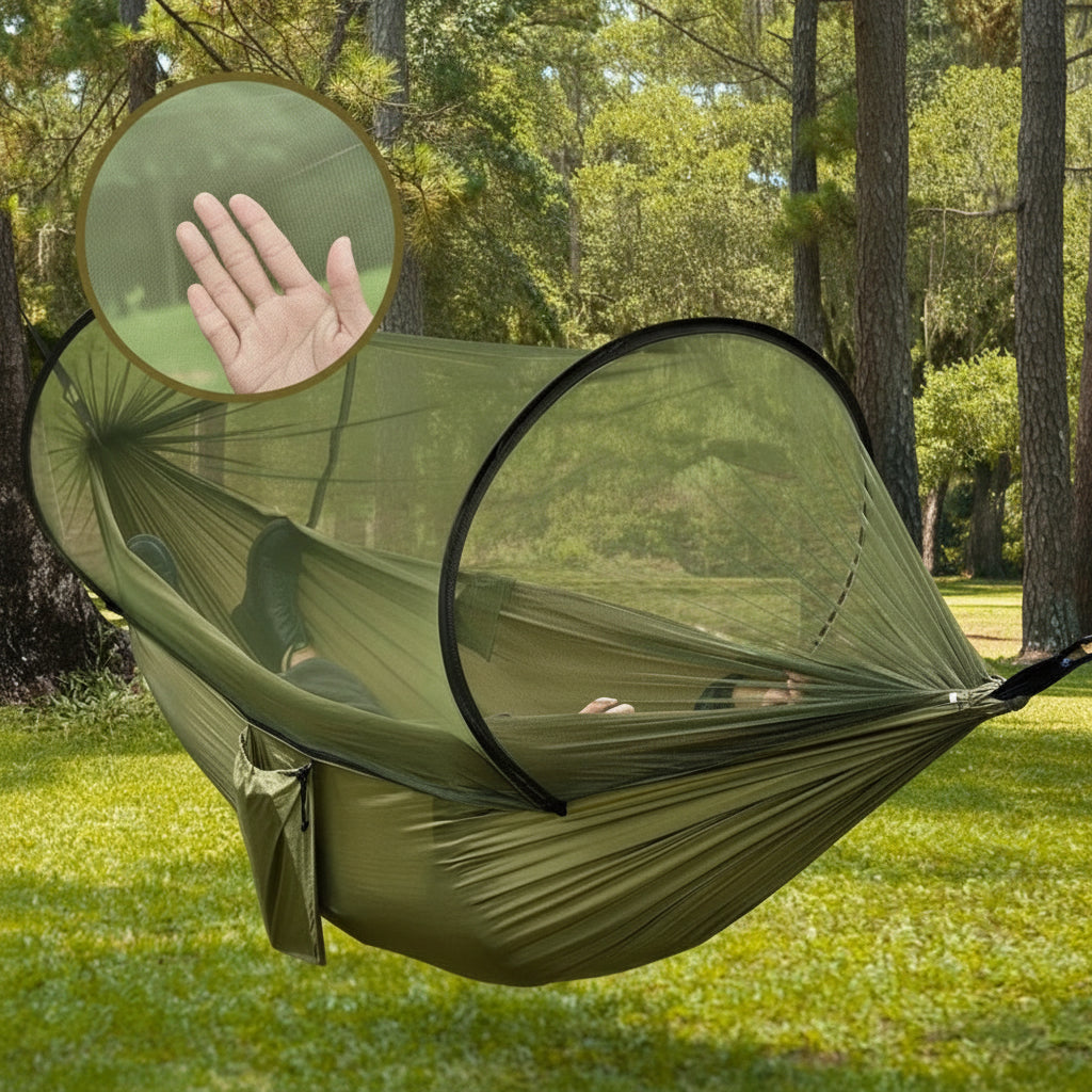 Ultralight Portable Camping Hammock with Mosquito Net - Ideal for Backpacking & Travel 0