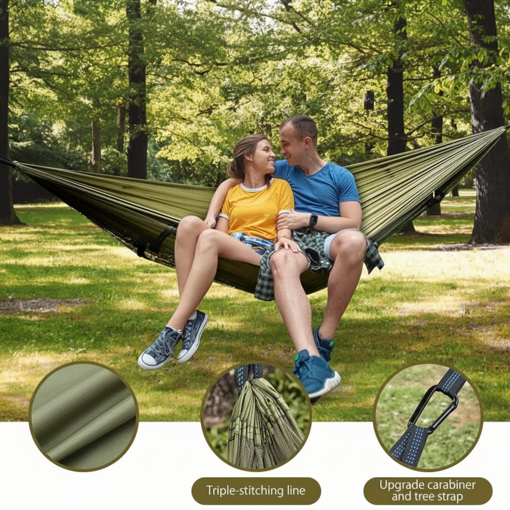 Ultralight Portable Camping Hammock with Mosquito Net - Ideal for Backpacking & Travel 1