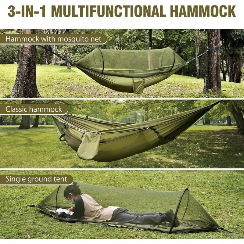 Ultralight Portable Camping Hammock with Mosquito Net - Ideal for Backpacking & Travel 2