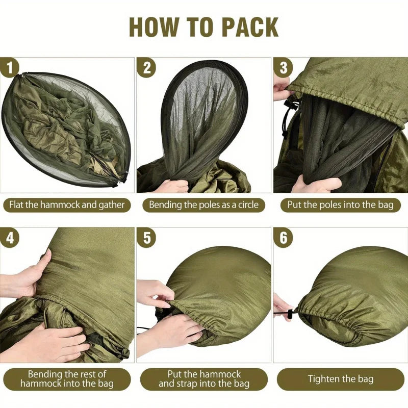 Ultralight Portable Camping Hammock with Mosquito Net - Ideal for Backpacking & Travel 5