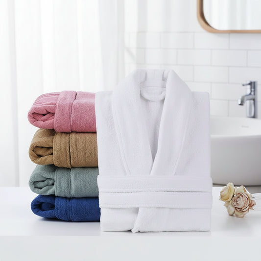 Unisex Soft Cotton Bathrobe - Comfortable Toweling Terry Dressing Gown 1