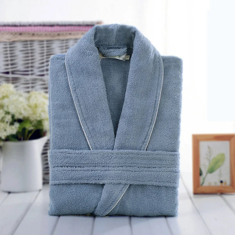 Unisex Soft Cotton Bathrobe - Comfortable Toweling Terry Dressing Gown 11