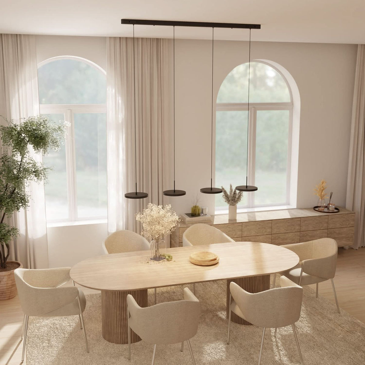 PENDIQORA – Lampada a sospensione smart per un’illuminazione raffinata della sala da pranzo