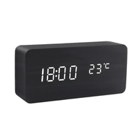 Voice-Controlled LED Alarm Clock with Adjustable Brightness and Wooden Design 8
