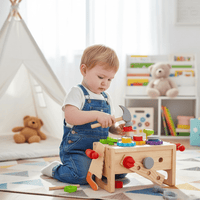 WoodCraft Kids Toolbox - Multifunctional Workbench for Creative Play & Motor Skills Development 0