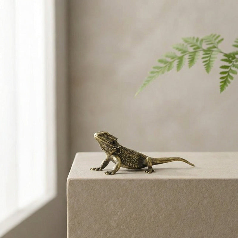 ZenWoven - Unique Brass Lizard Figurine Decorative Accent for Home & Desk 0