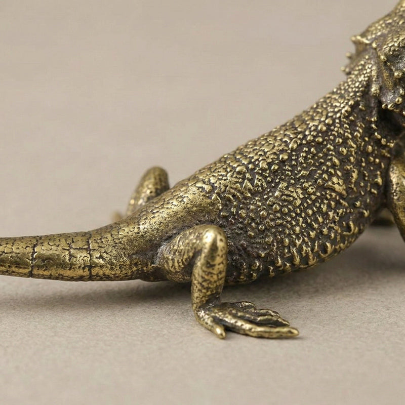 ZenWoven - Unique Brass Lizard Figurine Decorative Accent for Home & Desk 2