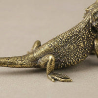 ZenWoven - Unique Brass Lizard Figurine Decorative Accent for Home & Desk 2