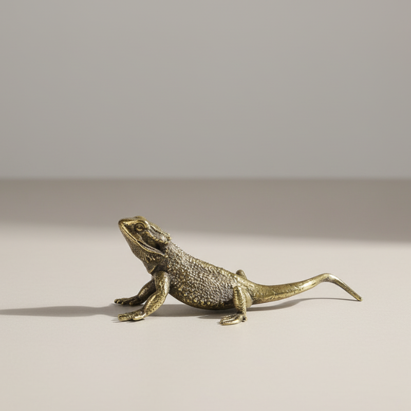 ZenWoven - Unique Brass Lizard Figurine Decorative Accent for Home & Desk 7