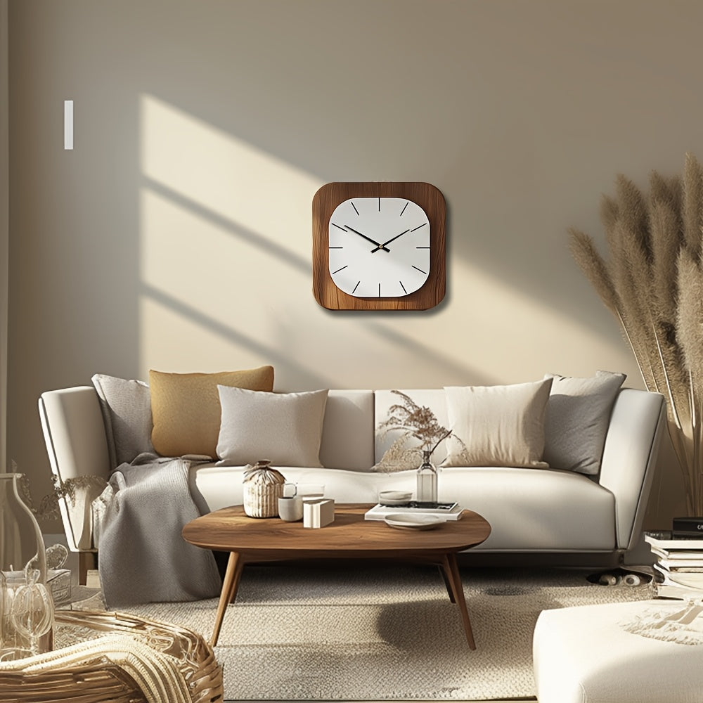 WOODHAVEN Vintage Square Wooden Wall Clock