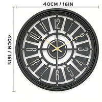 LUMORA – 15.75 Inch Silent 3D Iron Frame Wall Clock for Modern Decor