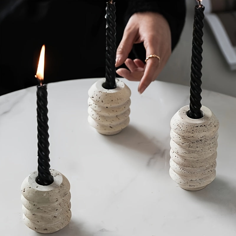 ROMAN TRAVERTINE – Natural Marble Candle Holder