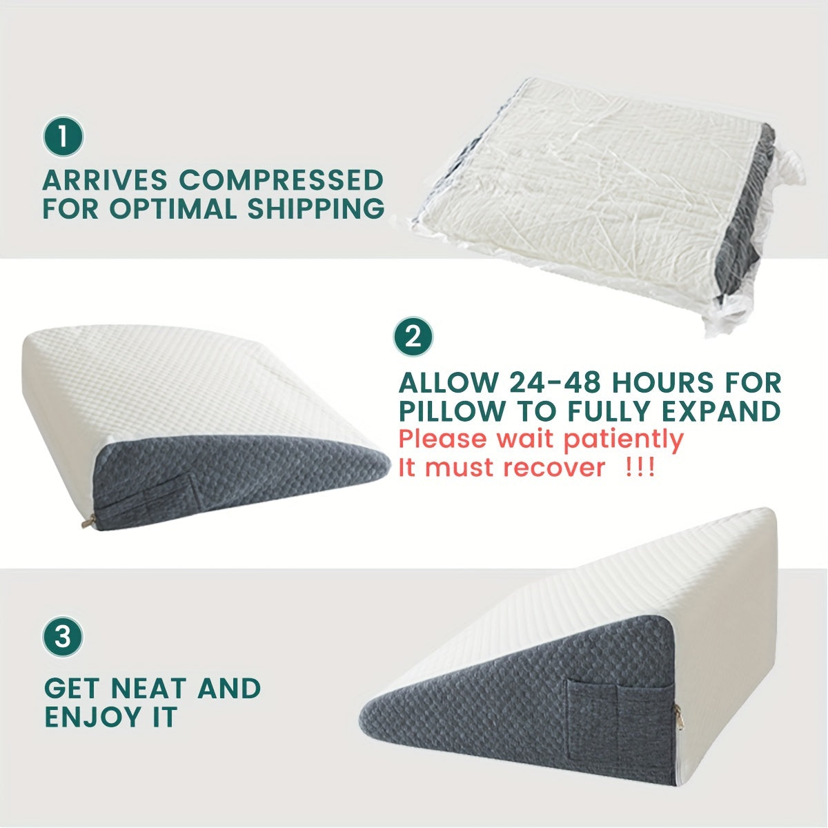 SLEEPLUXE – Lumbar Support Bed Pillow with Washable Cover