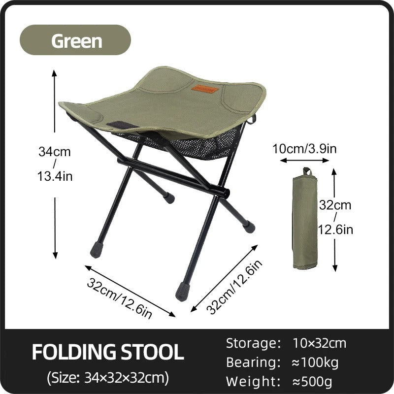 TREKSEAT – Sgabello da Campeggio Pieghevole in Alluminio Portatile