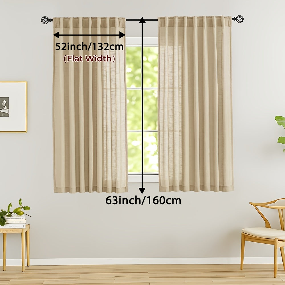 LINVIA – Flax Linen Sheer Curtains for Soft Light Filtering and Privacy Drapery
