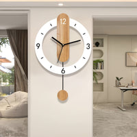 NORDORA Scandinavian Swing Wooden Wall Clock