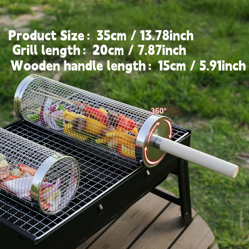 ROLLGRILL – Stainless Steel Rolling Grill Basket