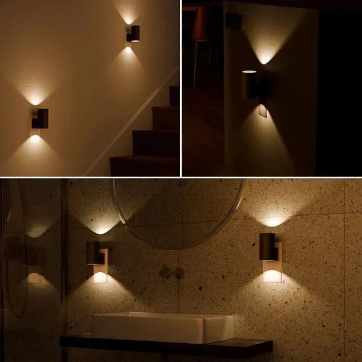 EVENINGLOW – Lampada da parete con spina e sensore giorno-notte per un'illuminazione delicata