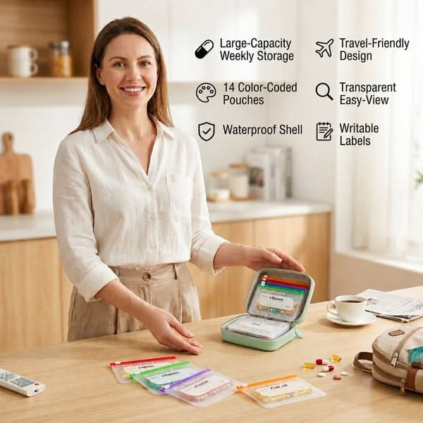 MEDVOY – Travel Pill Organizer Bag Set for Easy On-the-Go Organization