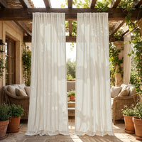 BAMVISTA – Faux Linen Outdoor Sheer Curtains for Privacy and Boho Patio Styling