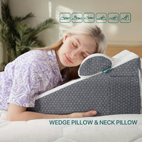 SLEEPLUXE – Lumbar Support Bed Pillow with Washable Cover