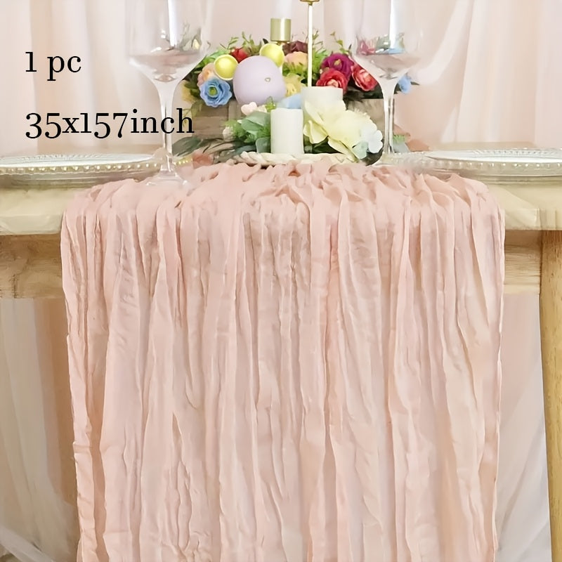 BOHOCRISP – Crinkled Cheese Tablecloth for Elegant Boho and Holiday Table Styling