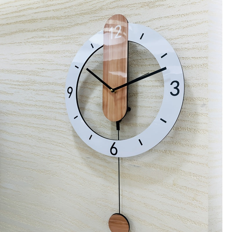 NORDORA Scandinavian Swing Wooden Wall Clock