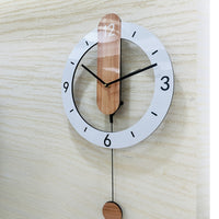 NORDORA Scandinavian Swing Wooden Wall Clock