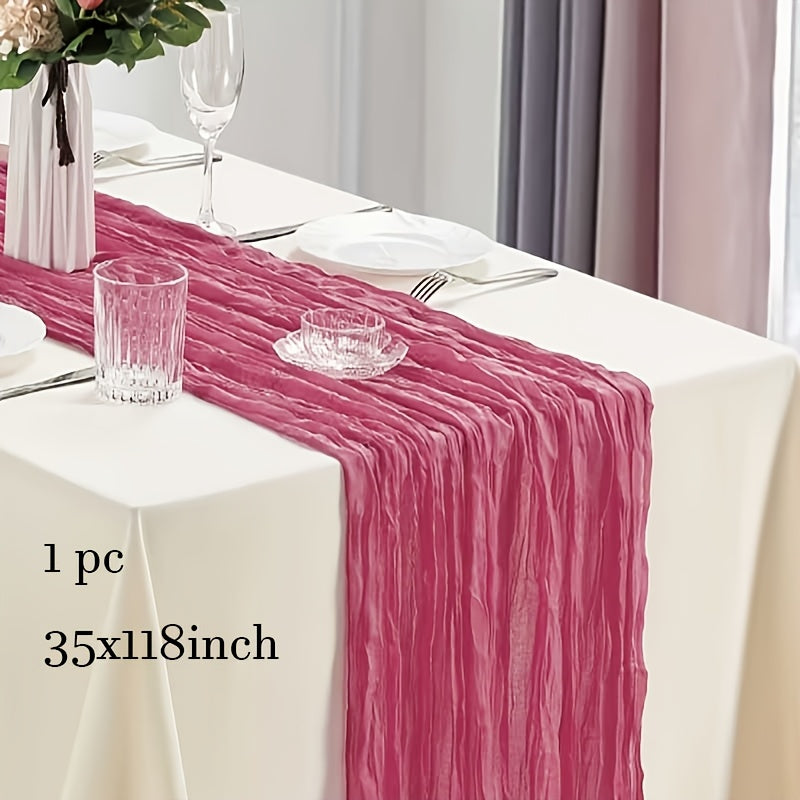 BOHOCRISP – Crinkled Cheese Tablecloth for Elegant Boho and Holiday Table Styling