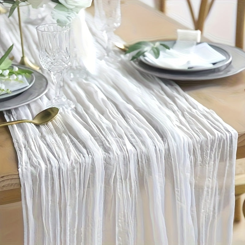 BOHOCRISP – Crinkled Cheese Tablecloth for Elegant Boho and Holiday Table Styling
