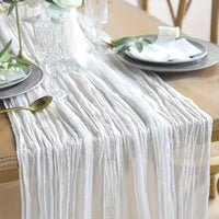 BOHOCRISP – Crinkled Cheese Tablecloth for Elegant Boho and Holiday Table Styling