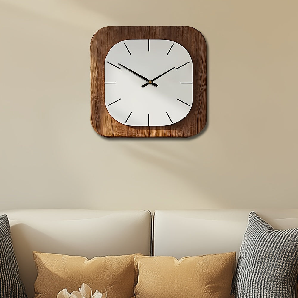 WOODHAVEN Vintage Square Wooden Wall Clock