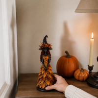 SPELLFERN – Leaf Witch Figurine for Mystical Halloween Charm