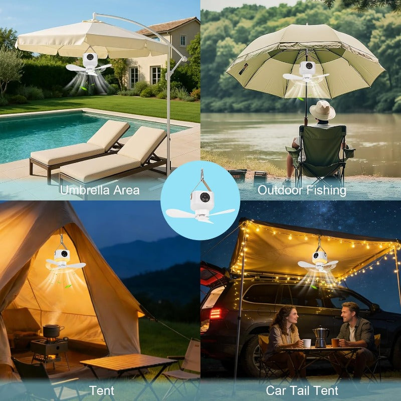 LIGHTBREEZE – Camping Fan Lantern for Outdoor & Indoor Use