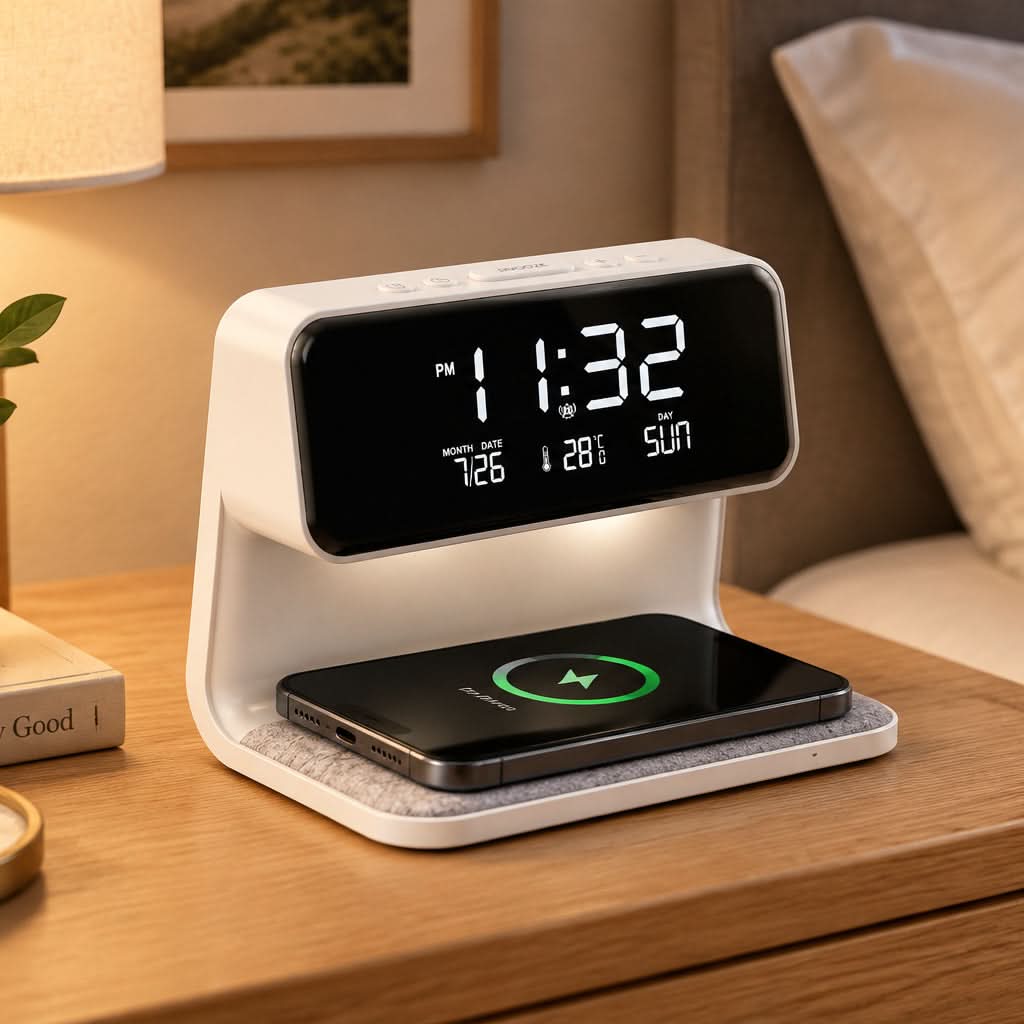 GLOWDOCK – 3-in-1 Bedside Lamp with Easy Wireless Charging