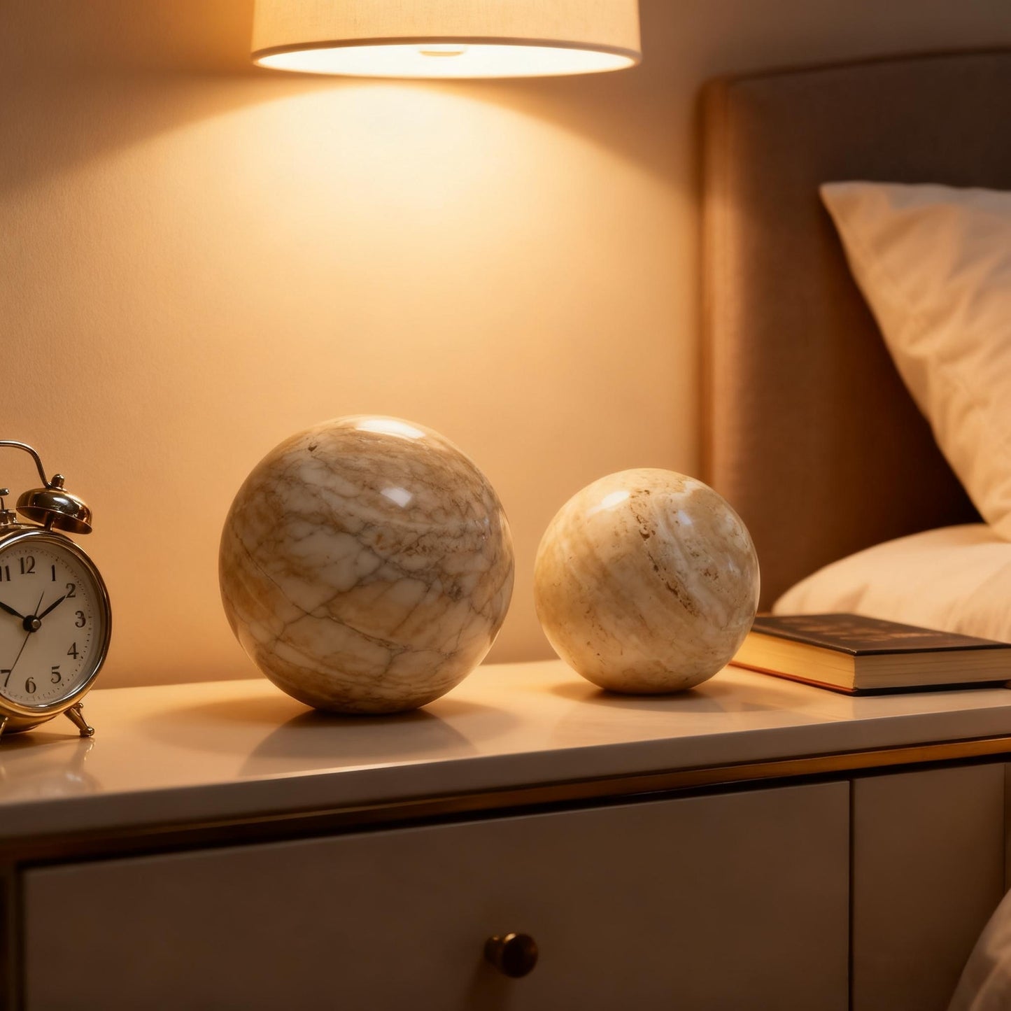 WABISTONE ORB – Hand-Carved Travertine Marble Sphere Decor