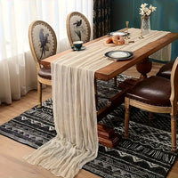 BOHOCRISP – Crinkled Cheese Tablecloth for Elegant Boho and Holiday Table Styling
