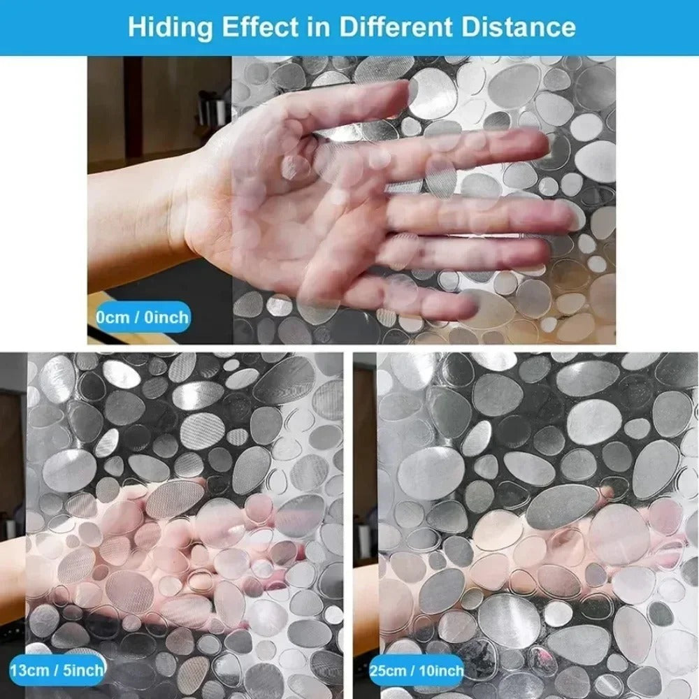 CLEARFLOW – Transparent Waterproof Shower Curtain Pebble Design