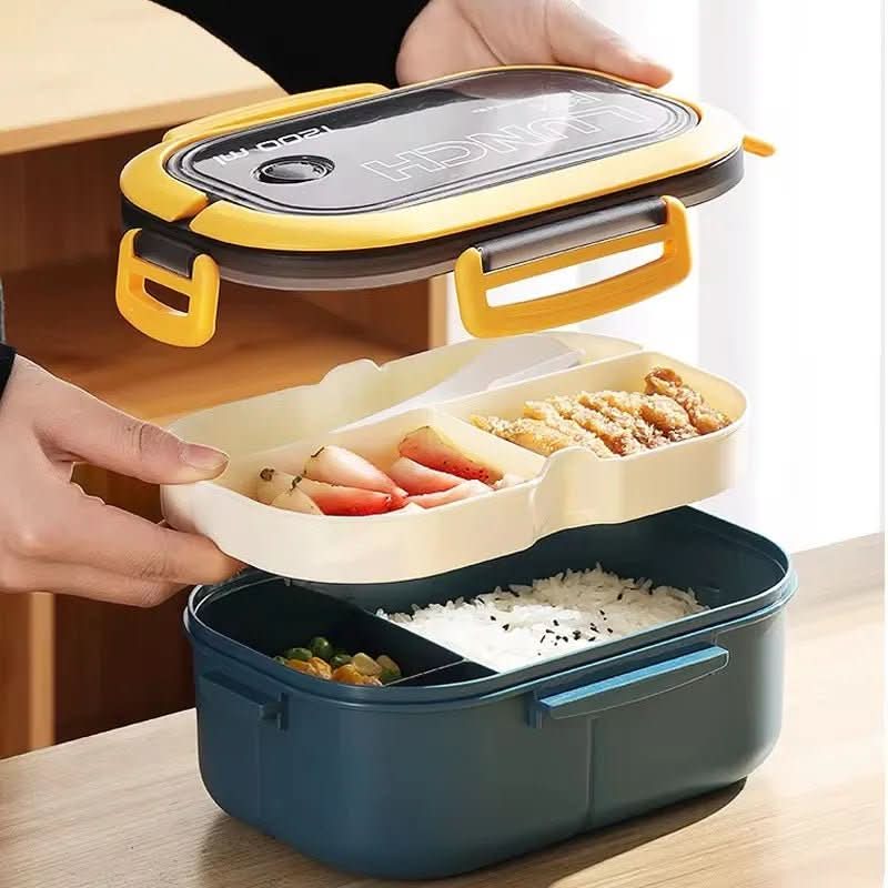 TIERMATE – Two-Tier Bento Lunch Bag with Cutlery for Easy Meals