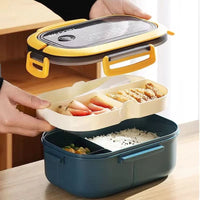TIERMATE – Two-Tier Bento Lunch Bag with Cutlery for Easy Meals