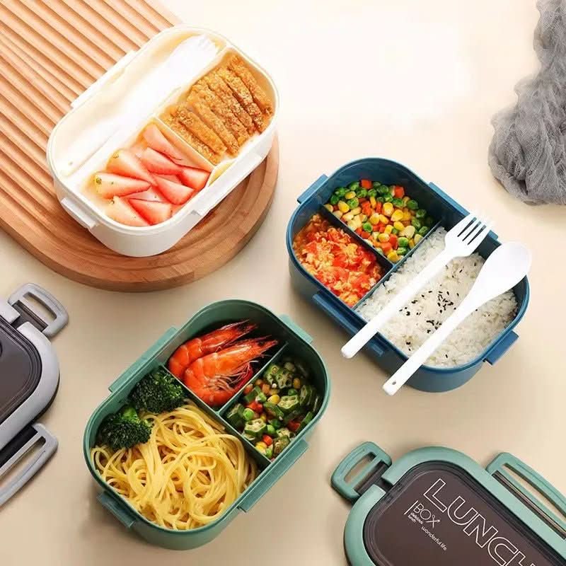 TIERMATE – Two-Tier Bento Lunch Bag with Cutlery for Easy Meals
