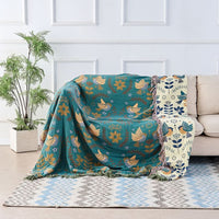 AVIFJELL – Reversible Scandinavian Throw Blanket with Bird Design