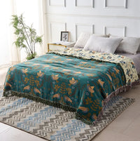 AVIFJELL – Reversible Scandinavian Throw Blanket with Bird Design