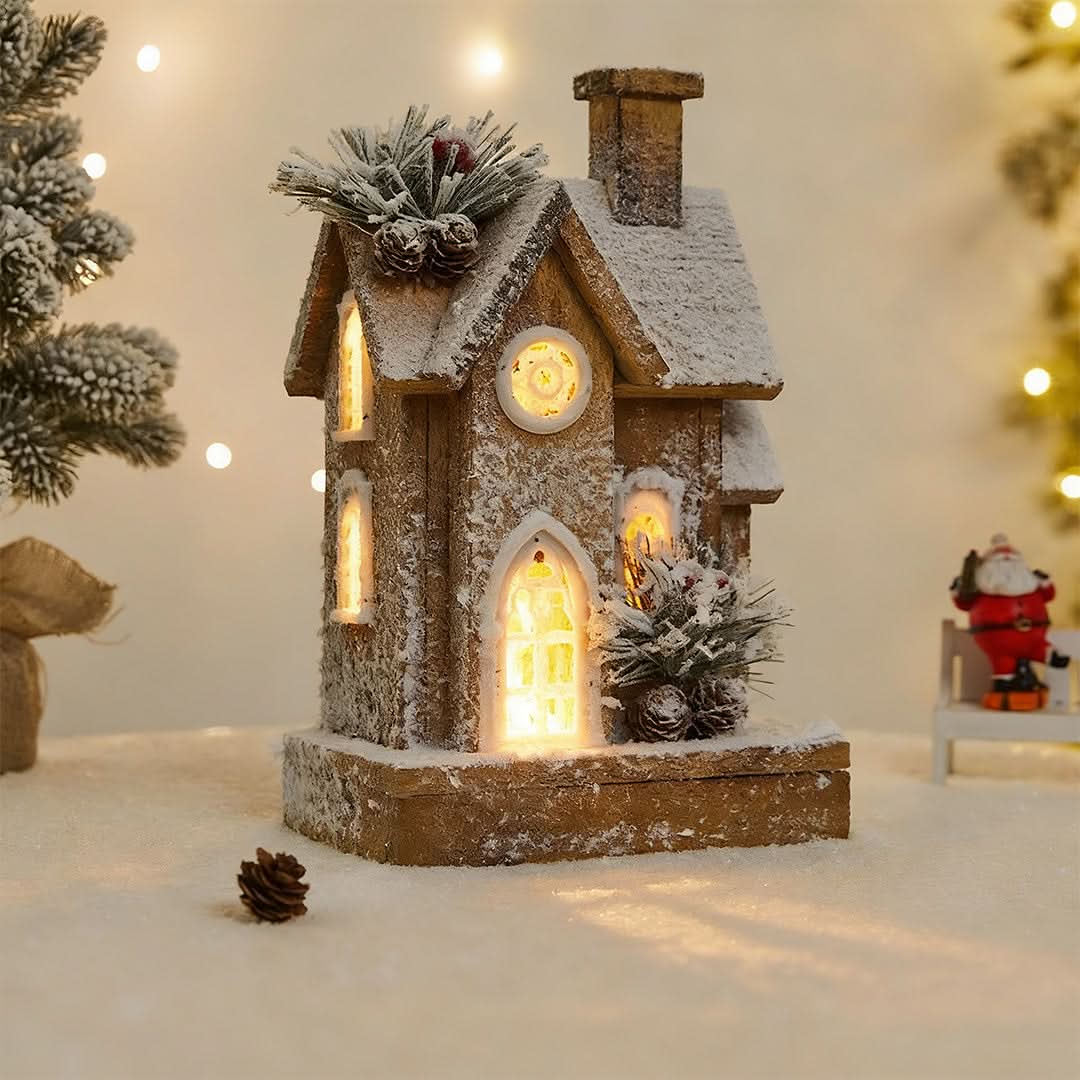 VILLAGEWISH – Light-Up Christmas House Scene for Festive Charm