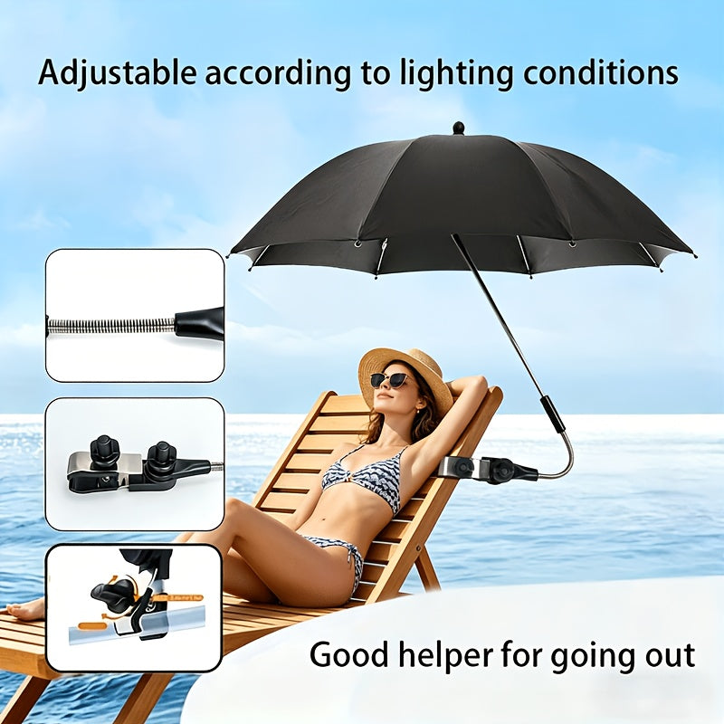 SHADEFLOW – Portable Beach Chair Umbrella with 360° Adjustable Rotation
