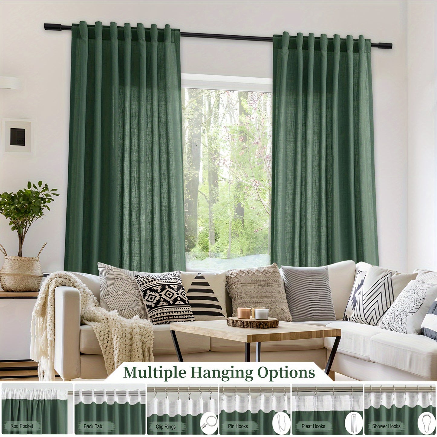 LINVIA – Flax Linen Sheer Curtains for Soft Light Filtering and Privacy Drapery