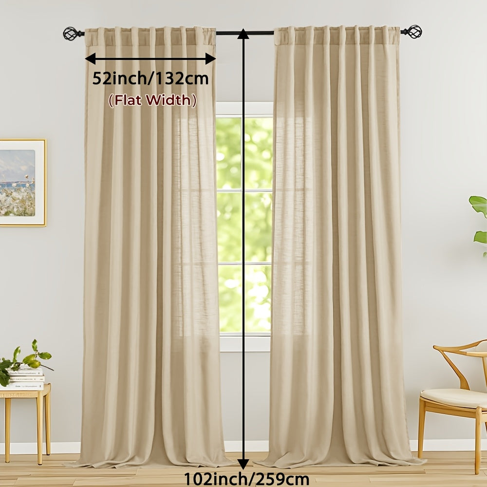 LINVIA – Flax Linen Sheer Curtains for Soft Light Filtering and Privacy Drapery