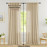 LINVIA – Flax Linen Sheer Curtains for Soft Light Filtering and Privacy Drapery